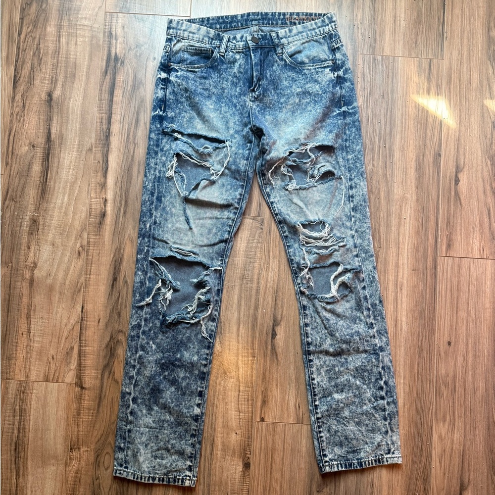 Blank NYC Acid Wash Distressed Jeans Size 26